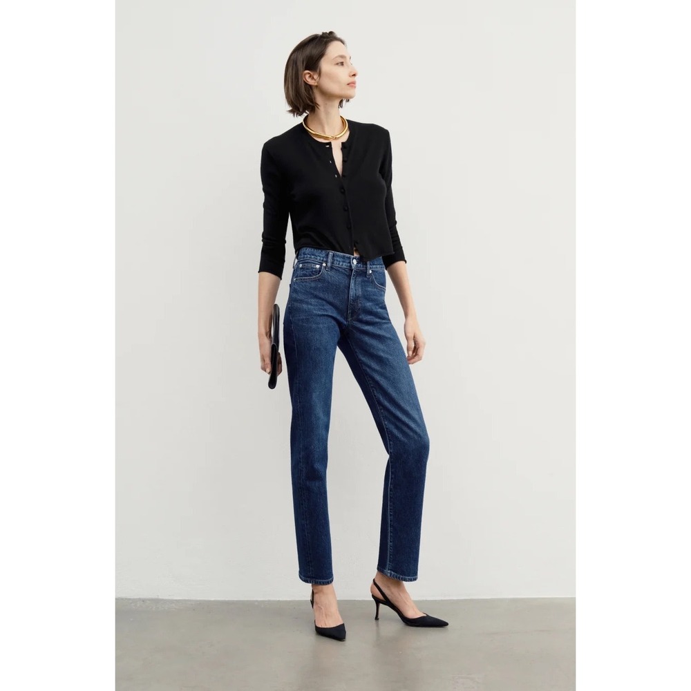 AYR The LaLa High Rise Straight Leg Jeans in Blue | Size 28